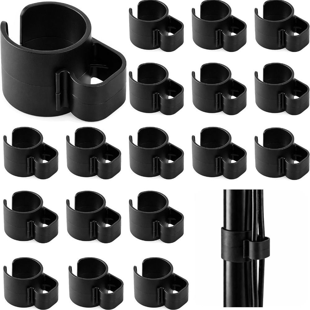 Banda velcro pentru organizat cabluri, 20 mm, 2 m, negru