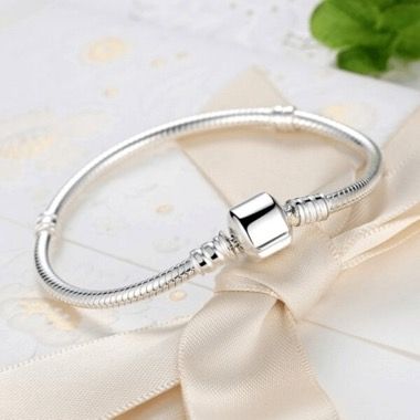 Bratara flexibila pentru charms din aliaj placat cu argint, 18 cm, KRASSUS 3