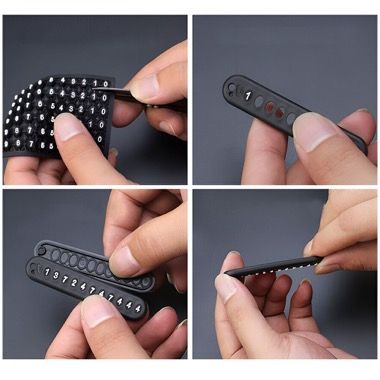 Breloc chei 3 in 1 cu fisa carucior si placuta cu numar de telefon, negru 4