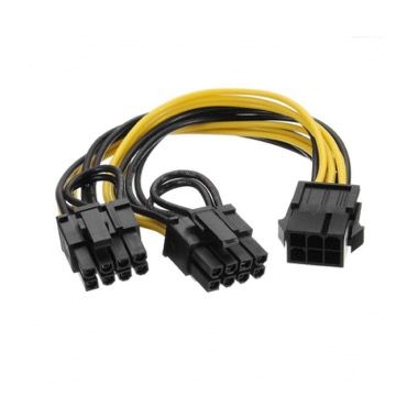 Cablu adaptor alimentare PCI-E 6 pini mama la 2 x 8 pini (6+2) tata, 20 cm