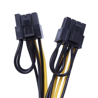 Cablu adaptor alimentare PCI-E 6 pini mama la 2 x 8 pini (6+2) tata, 20 cm 4