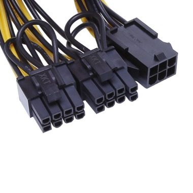 Cablu adaptor alimentare PCI-E 6 pini mama la 2 x 8 pini (6+2) tata, 20 cm 5