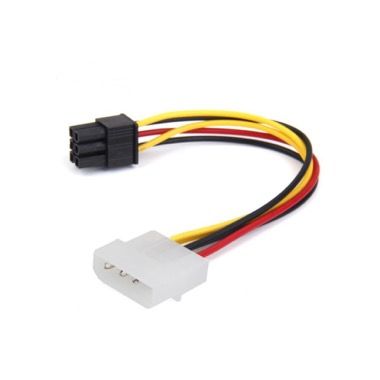 Cablu adaptor alimentare PCI-E 6 pini tata la Molex 4 pini mama, 15 cm