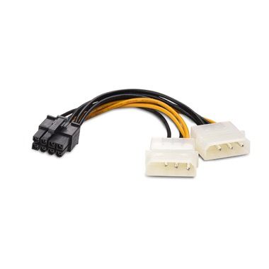 Cablu adaptor alimentare PCI-E 8 pini tata la 2 x Molex 4 pini, 18 cm