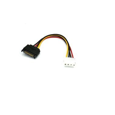 Cablu adaptor alimentare SATA 15 pini tata la Molex 4 pini mama, cupru, 20 cm 5