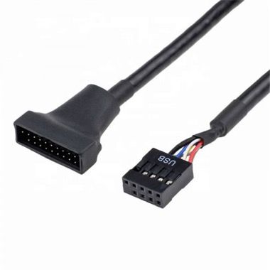 Cablu adaptor USB 3.0 20 pini tata la USB 2.0 9 pini mama pentru placa de baza, 12 cm 3