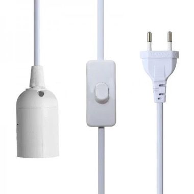 Cablu cu dulie E27 si stecher, intrerupator on/off, 220V, 1.8 m, alb 7