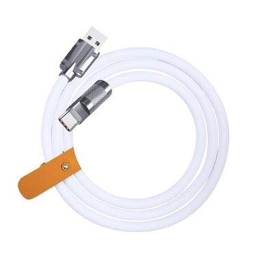 Cablu de incarcare rapida USB la USB-C 6A 120W, silicon moale, 1,5 m, alb