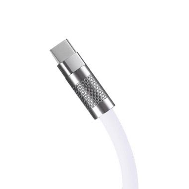 Cablu de incarcare rapida USB la USB-C 6A 120W, silicon moale, 1,5 m, alb 5