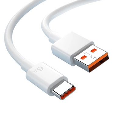 Cablu de incarcare rapida USB la USB-C 6A 120W, silicon moale, 1,5 m, alb 7