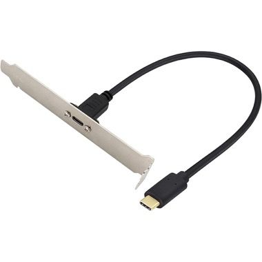 Cablu prelungitor USB-C tata la mama cu prindere pe panou, 30 cm, negru 3