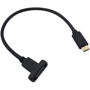 Cablu prelungitor USB-C tata la mama cu prindere pe panou, 30 cm, negru 7