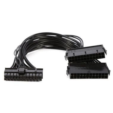 Cablu splitter ATX 24 pini pentru 2 surse (dual PSU), gaming si minat, 30 cm 5