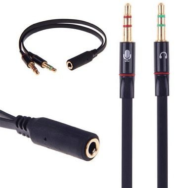 Cablu splitter audio Jack 3.5 mm la casti si microfon separat, 19 cm 4