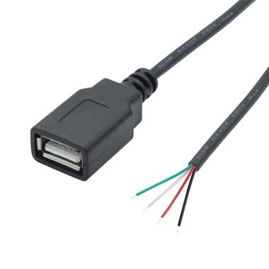 Cablu USB A 2.0 mama la 4 fire deschise, 25 cm, negru