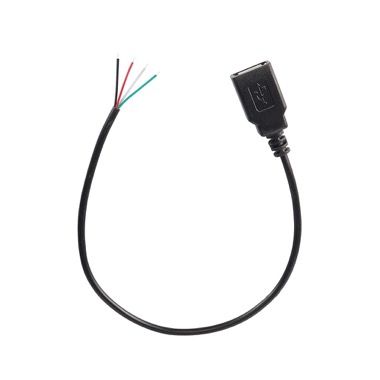 Cablu USB A 2.0 mama la 4 fire deschise, 25 cm, negru 4