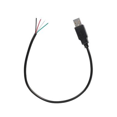 Cablu USB A 2.0 tata la 4 fire deschise, 25 cm, negru 4