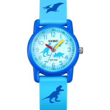 Ceas copii sport SKMEI 2157, analog, waterproof 5ATM, bratara silicon model inghetata, albastru cu roz 1
