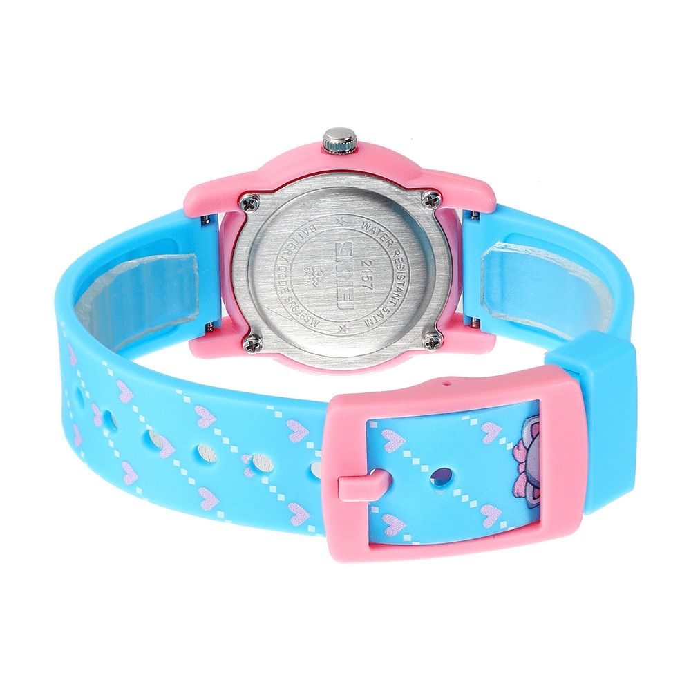 Ceas copii sport SKMEI 2157, analog, waterproof 5ATM, bratara silicon model masina retro, albastru cu galben 5