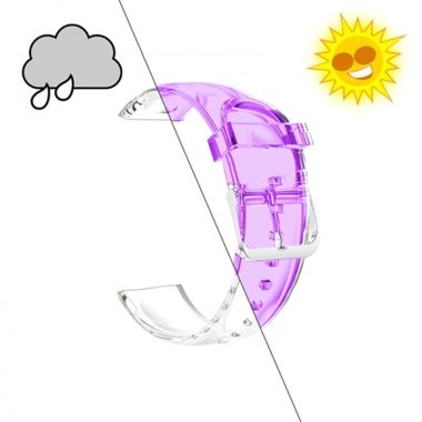 Curea 20 mm cu culoare termosensibila pentru Samsung Galaxy Watch, transparent-mov 8