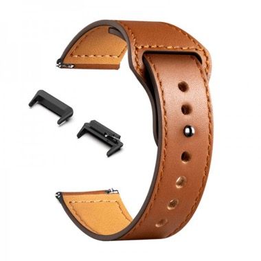 Curea din piele cu telescop quick release pentru Huawei Band 7, maro 2
