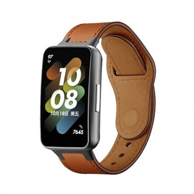 Curea din piele cu telescop quick release pentru Huawei Band 7, maro 3