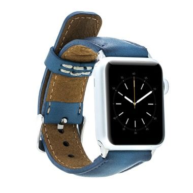Curea din piele pentru Apple Watch 42 / 44 / 45 / 49 mm, albastru 2