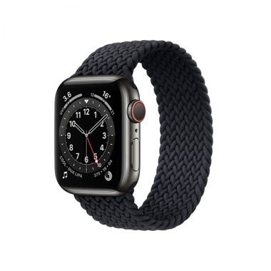 Curea elastica din nylon pentru Apple Watch 42 / 44 mm series 1-6 SE, marime L, negru 1