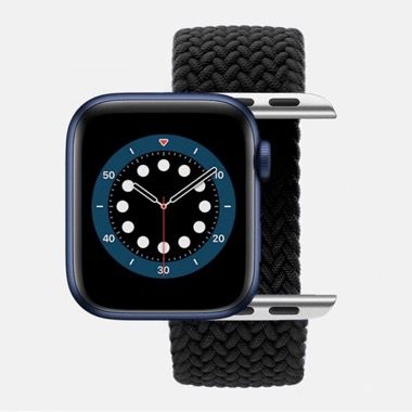 Curea elastica din nylon pentru Apple Watch 42 / 44 mm series 1-6 SE, marime L, negru 3