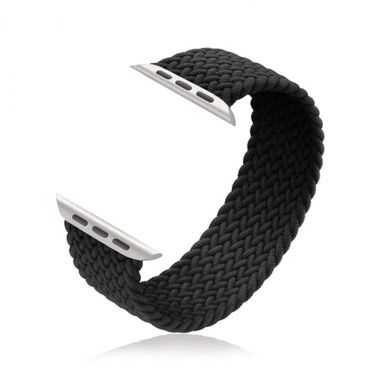 Curea elastica din nylon pentru Apple Watch 42 / 44 mm series 1-6 SE, marime L, negru 5