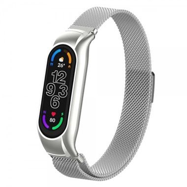 Curea metalica otel inoxidabil pentru Xiaomi Mi Band 7, argintiu