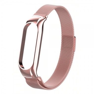 Curea metalica otel inoxidabil pentru Xiaomi Mi Band 7, roz 3
