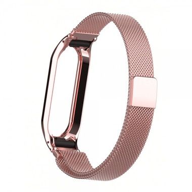 Curea metalica otel inoxidabil pentru Xiaomi Mi Band 7, roz 4