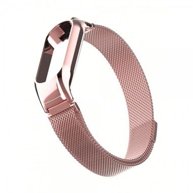 Curea metalica otel inoxidabil pentru Xiaomi Mi Band 7, roz 5