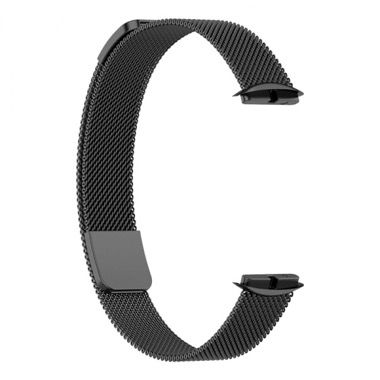 Curea metalica tip plasa cu inchidere magnetica pentru Fitbit Luxe, negru 3
