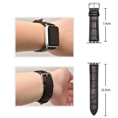 Curea piele pentru Apple Watch 42/44/45/49 mm, seria 3-8, SE si Ultra, maro galbui 2