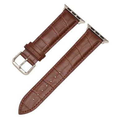 Curea piele pentru Apple Watch 42/44/45/49 mm, seria 3-8, SE si Ultra, maro galbui 3