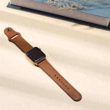 Curea piele pentru Apple Watch 42/44/45/49 mm, seria 3-8, SE si Ultra, maro 4