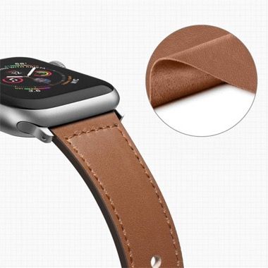 Curea piele pentru Apple Watch 42/44/45/49 mm, seria 3-8, SE si Ultra, maro 5