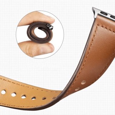 Curea piele pentru Apple Watch 42/44/45/49 mm, seria 3-8, SE si Ultra, maro 6