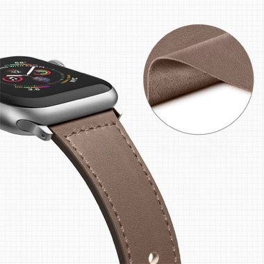 Curea piele pentru Apple Watch 42/44/45/49 mm, seria 3-8, SE si Ultra, gri 6