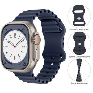 Curea piele pentru Apple Watch 42/44/45/49 mm, seria 3-8, SE si Ultra, maro-negru 2