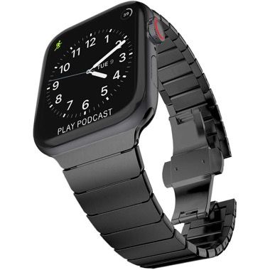 Curea piele pentru Apple Watch 42/44/45/49 mm, seria 3-8, SE si Ultra, maro-negru 3