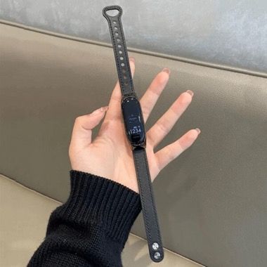 Curea piele pentru Xiaomi Mi Band 7, negru 2