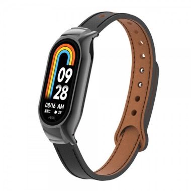 Curea piele pentru Xiaomi Mi Band 7, negru 6
