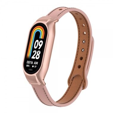 Curea piele pentru Xiaomi Mi Band 7, roz 6