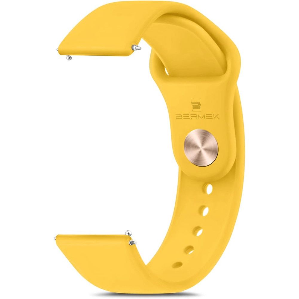 Curea silicon 20 mm pentru Samsung Galaxy Watch 4 / 5 / 6 si Huawei Watch GT 3, albastru deschis, Bermek