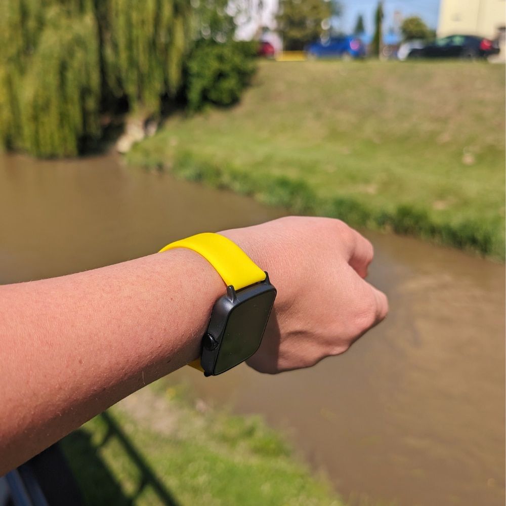 Curea silicon 20 mm pentru Samsung Galaxy Watch 4 / 5 / 6 si Huawei Watch GT 3, albastru deschis, Bermek 3