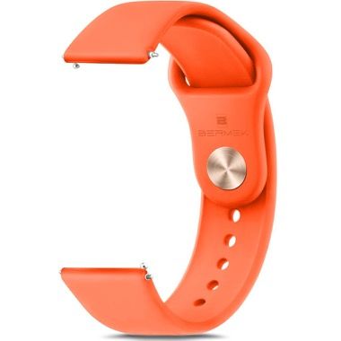 Curea silicon 22 mm pentru Huawei Watch GT 3 / GT 2 si Xiaomi Watch S1, portocaliu, Bermek 5
