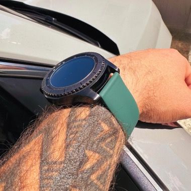 Curea silicon 22 mm pentru Huawei Watch GT 3 / GT 2 si Xiaomi Watch S1, verde, Bermek 3